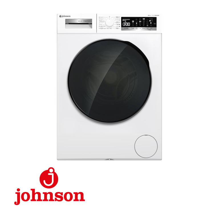 LAVADORA JOHNSON CF 9KG 1400RPM CLASE A-20% INVERTER DISPLAY BLANCA