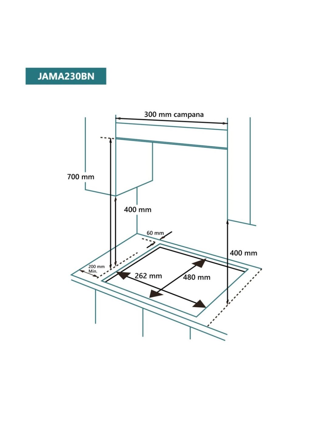 ENCIMERA CRISTALGAS MODULAR JOHNSON 30CM 2 FUEGOS PARRILLAS FUNDICIÓN COMP - Imagen 2