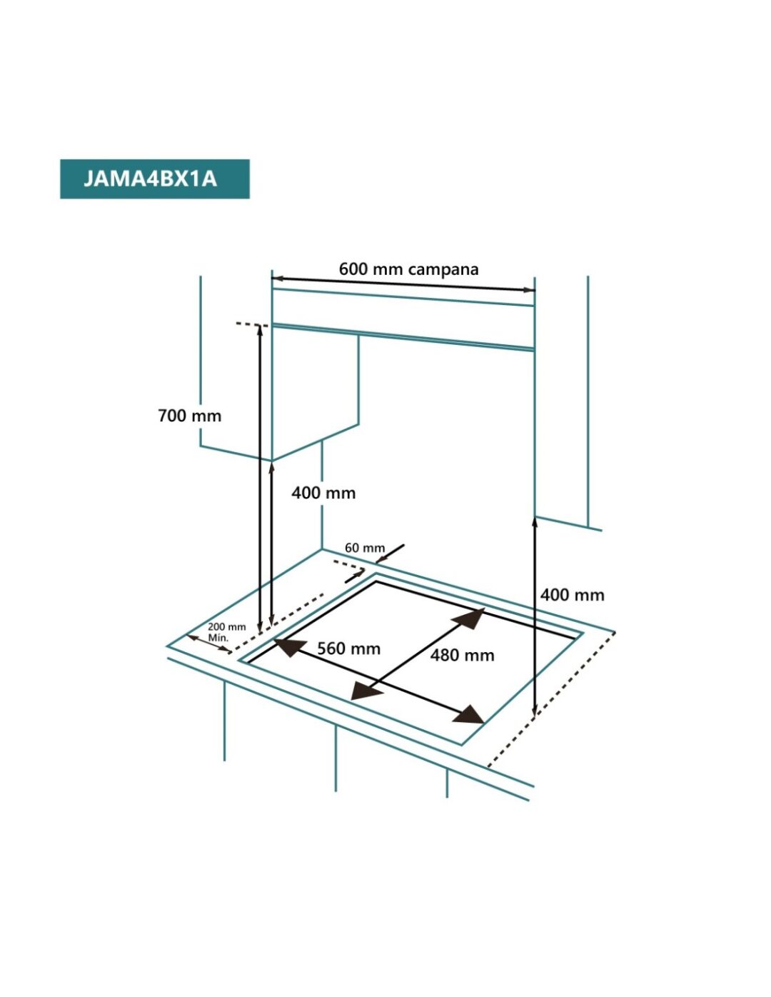 ENCIMERA GAS JOHNSON 4 FUEGOS 60CM ACERO INOXIDABLE - Imagen 2