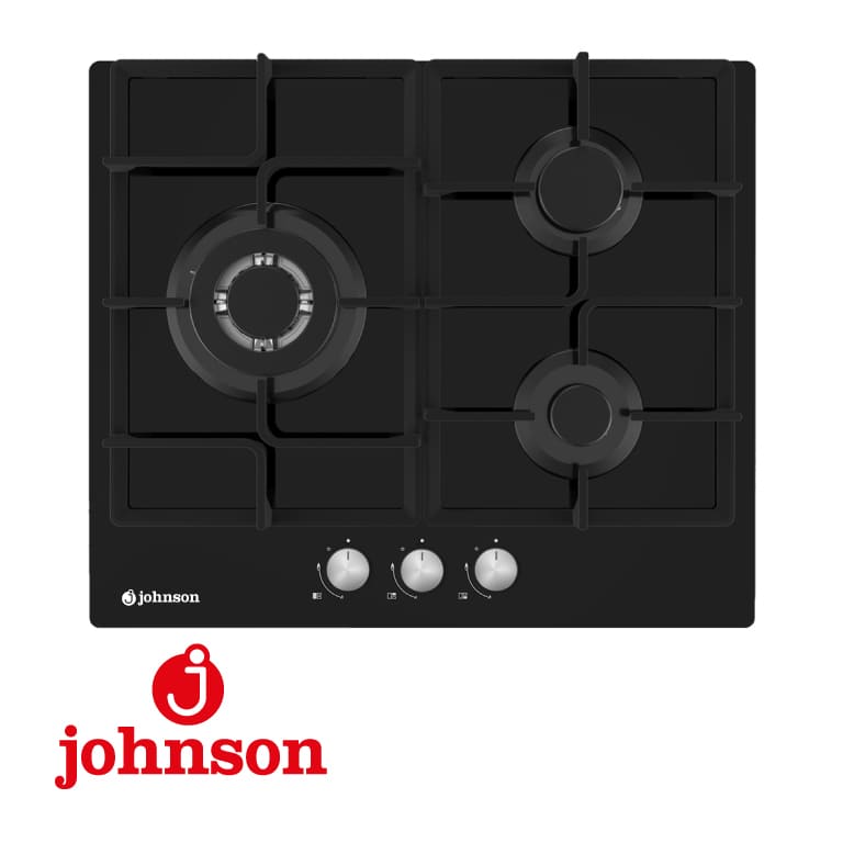 ENCIMERA CRISTALGAS JOHNSON 3 FUEGOS PARRILLAS FUNDICIÓN COMPLETAS NEGRA