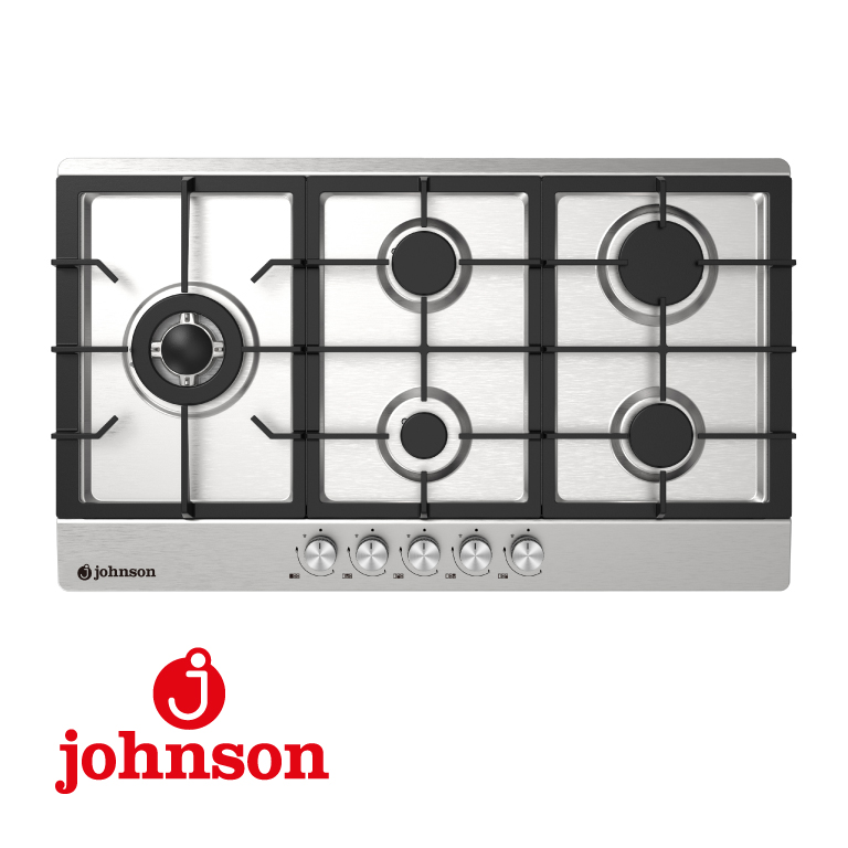 ENCIMERA GAS JOHNSON 5 FUEGOS 90CM (PARA HUECO 81,5CM) FUEGO TRIPLE PARRILL