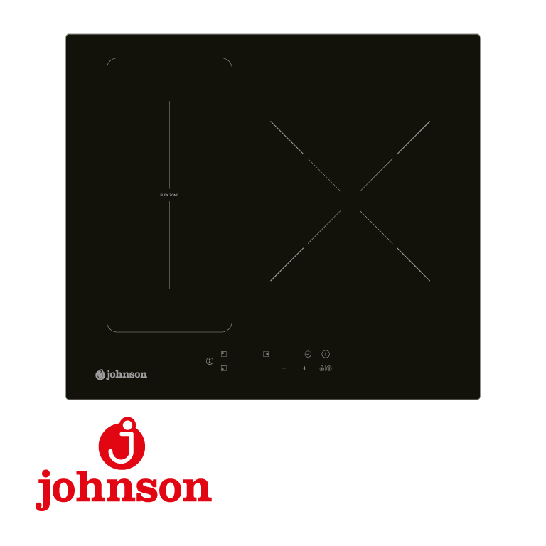 PLACA FLEXINDUCCION JOHNSON 3 ZONAS 320MM. CONTROL TACTIL CRISTAL NEGR