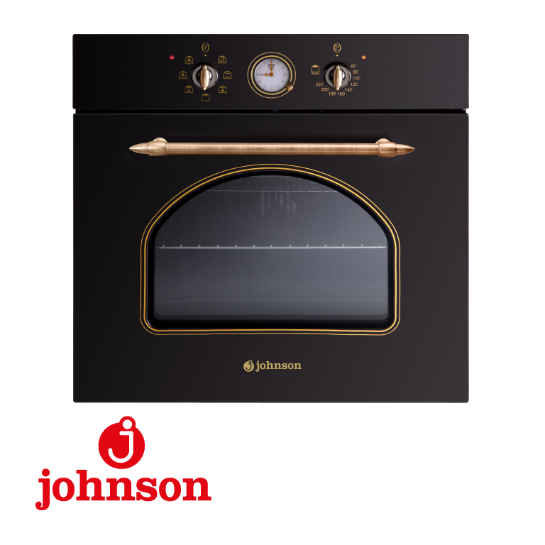 HORNO RUSTICO NEGRO JOHNSON MULTIFUNCION 6 FUNCIONES 56L GUÍA TELESCÓPICA C