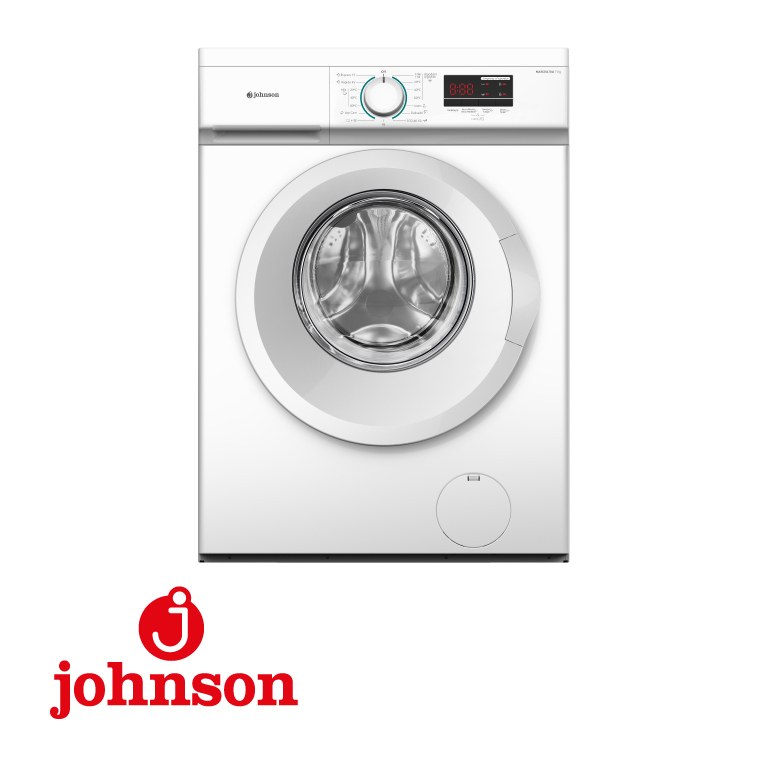 LAVADORA JOHNSON CF 7KG 1400RPM CLASE A INVERTER DISPLAY BLANCA