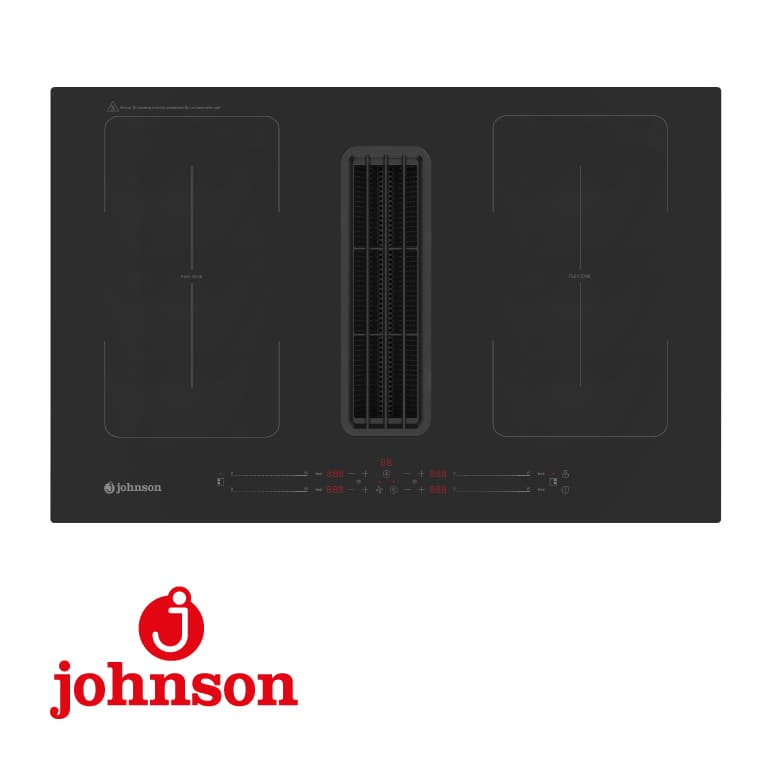 PLACA INDUCCION JOHNSON 80CM FLEX CON CAMPANA INTEGRADA 645m3/h DESLIZANTE