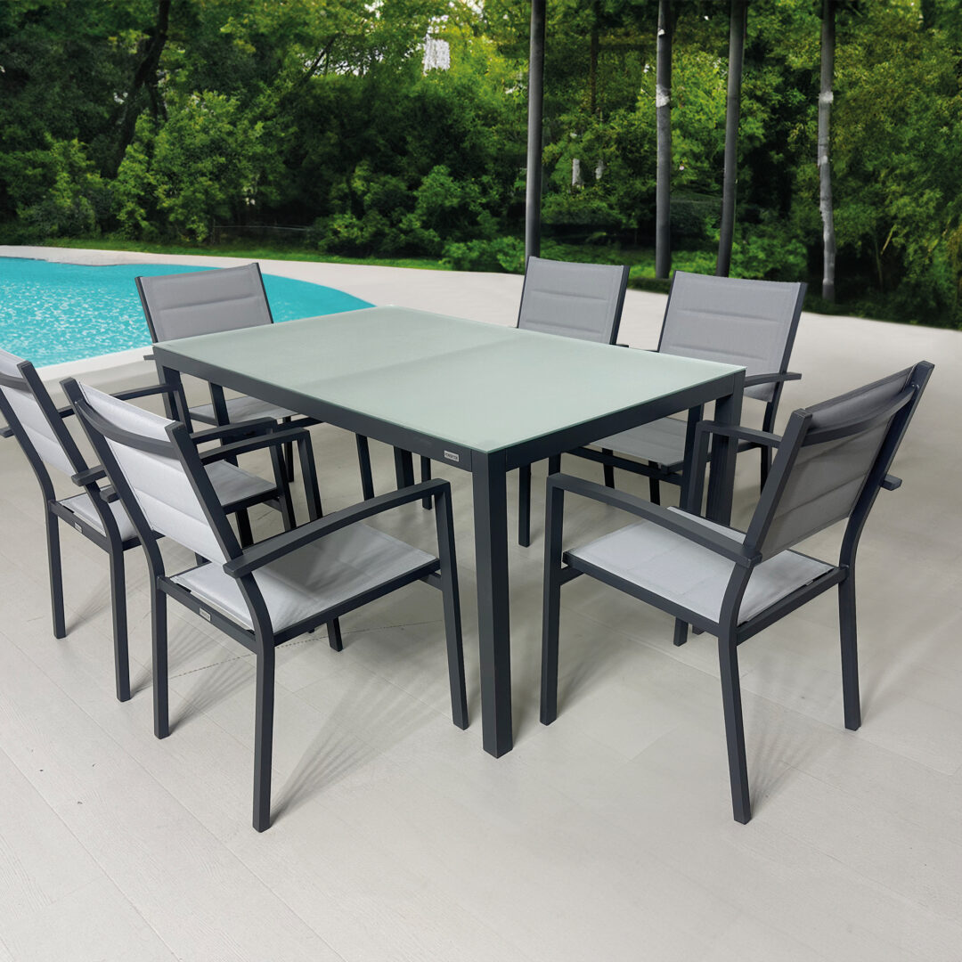 Mesa Rectangular Lyon en Aluminio Antracita - Imagen 2