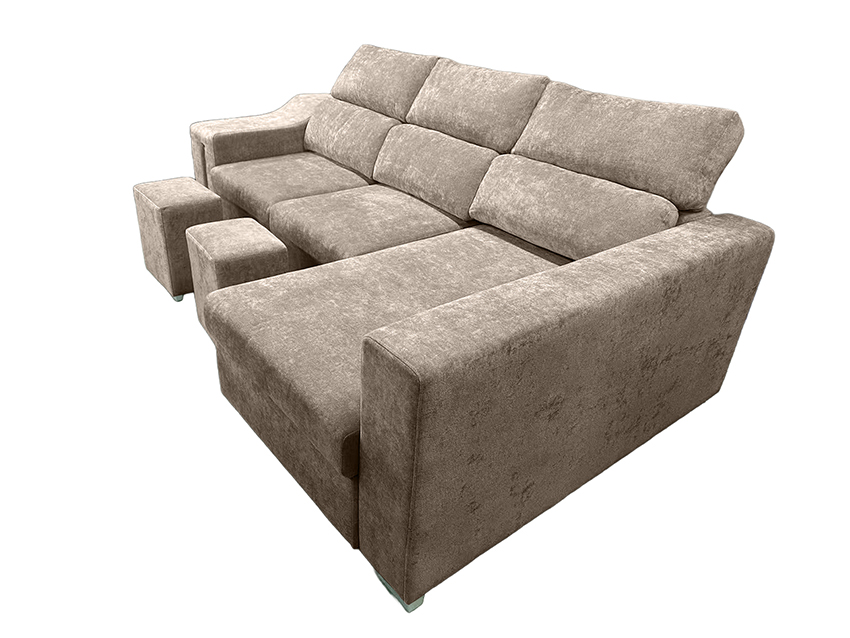 Sofá Chaise Longue Cama Menua Beige - Imagen 3