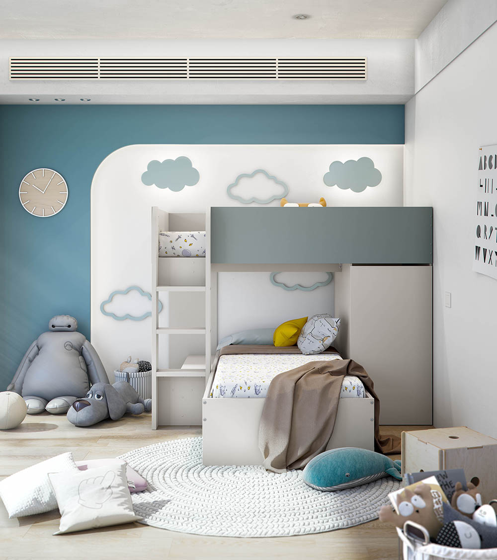 Cama Tren Eureka con Armario y 2 Cajones | Meimon - Imagen 2